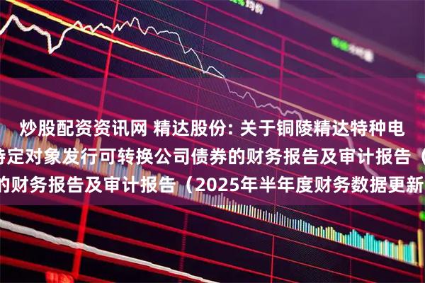 炒股配资资讯网 精达股份: 关于铜陵精达特种电磁线股份有限公司向不特定对象发行可转换公司债券的财务报告及审计报告（2025年半年度财务数据更新）