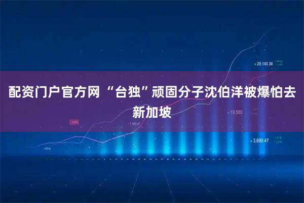 配资门户官方网 “台独”顽固分子沈伯洋被爆怕去新加坡