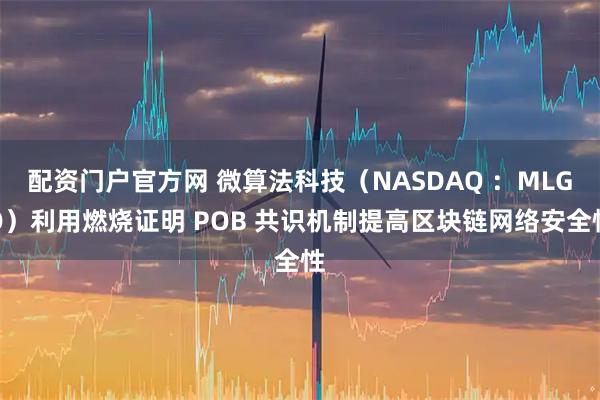 配资门户官方网 微算法科技（NASDAQ ：MLGO）利用燃烧证明 POB 共识机制提高区块链网络安全性